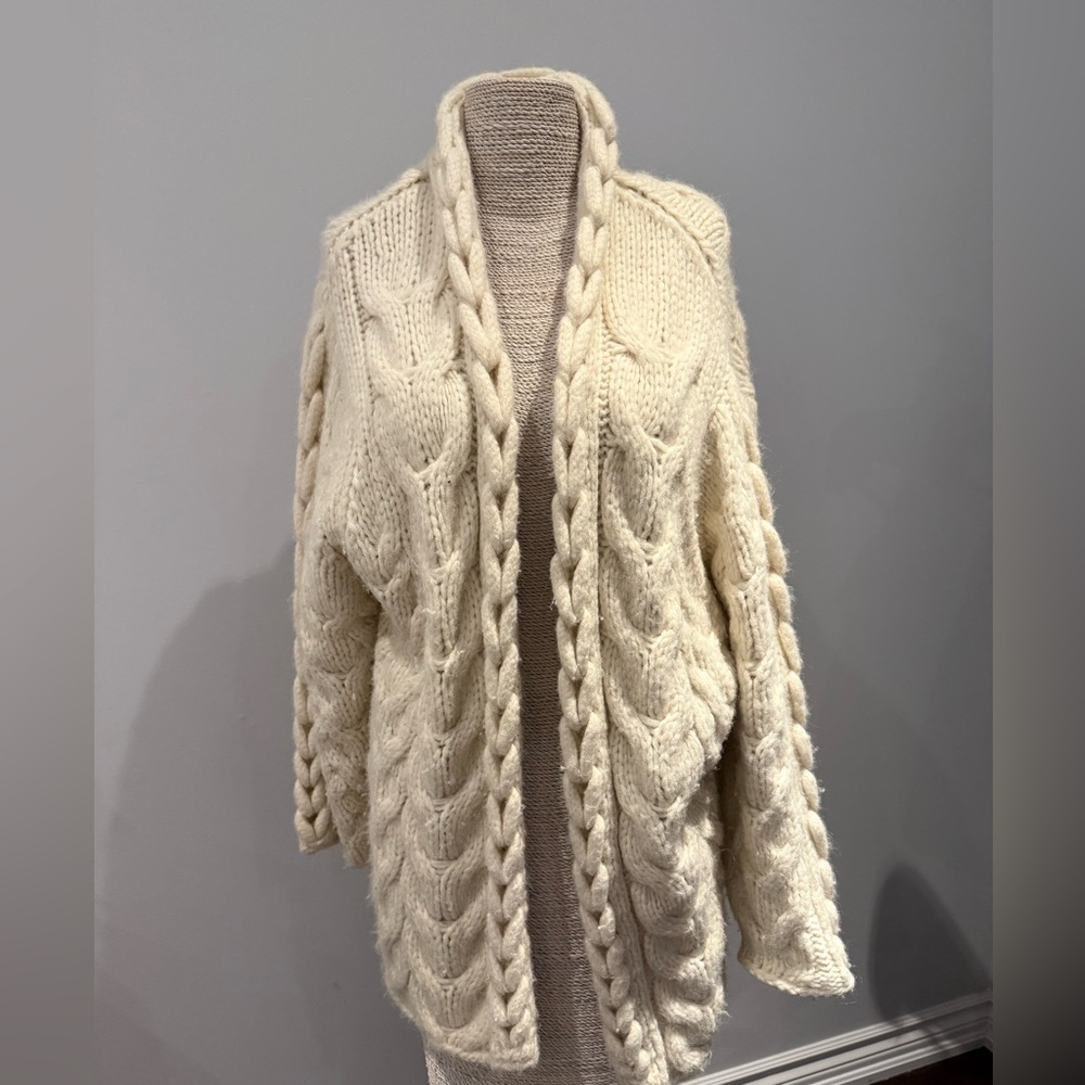 IRO Cream Cable Knit Cardigan